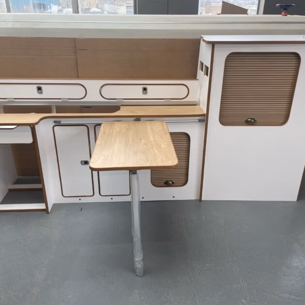 Assembled Furniture (Matt White, Solid Oak) LWB - T4/T5/T6 Vivaro Custom Trafic