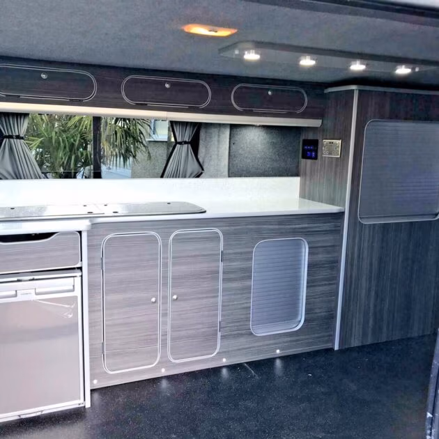Ford Transit Custom LWB kitchen furniture Assembled camper van lightweight Ply