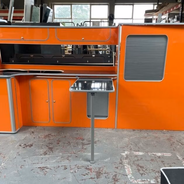GLOSS ORANGE T5 T6 VW Transporter LWB Kitchen Furniture For Camper Van