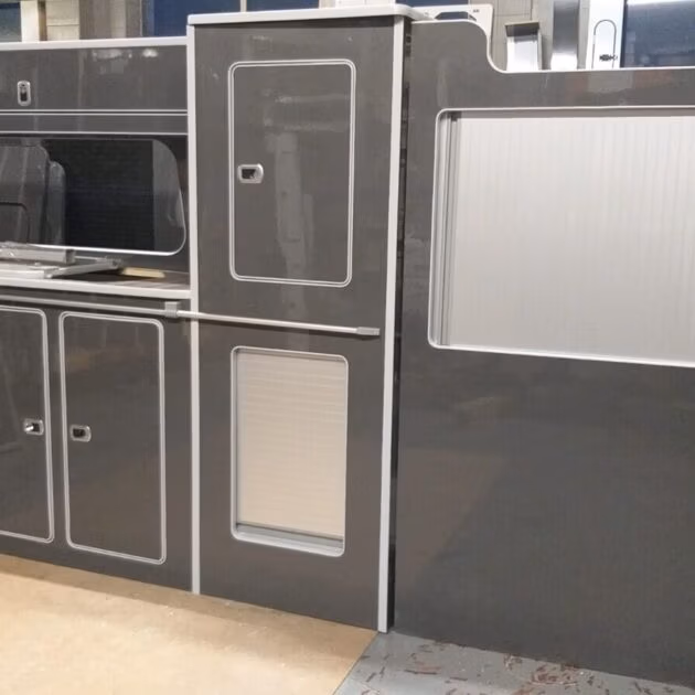 VW T5/T6 Transporter LWB kitchen furniture campervan motorhome Gloss Grey