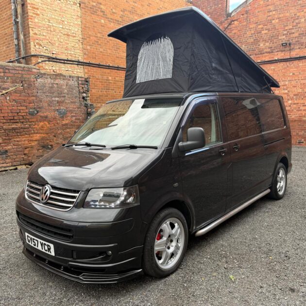 Black VW Transporter 57 Plate U-Shape 4-Berth Campervan