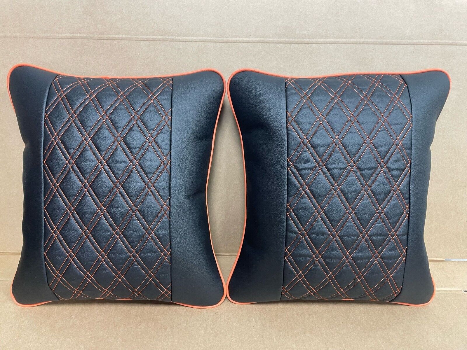 2x Scatter Cushions for Rock & Roll Beds (45cm x 45cm) Double Diamond Orange - Image 3