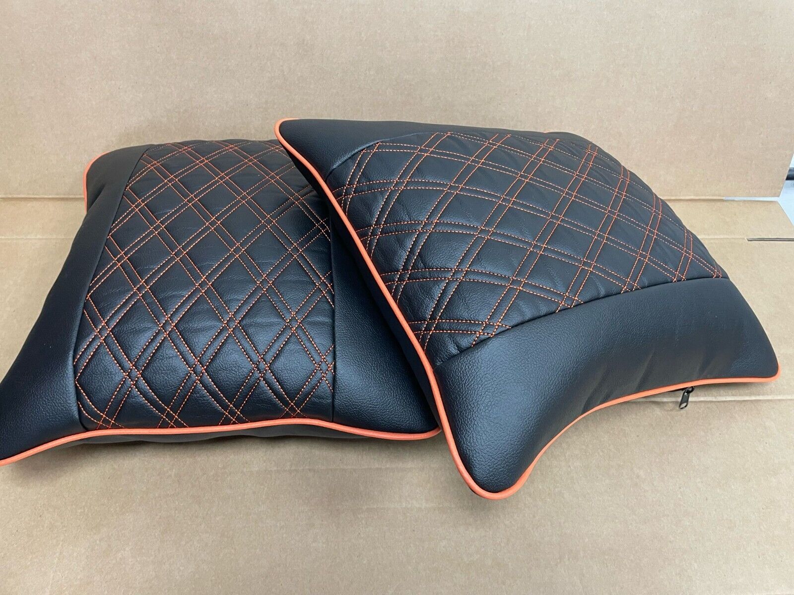 2x Scatter Cushions for Rock & Roll Beds (45cm x 45cm) Double Diamond Orange