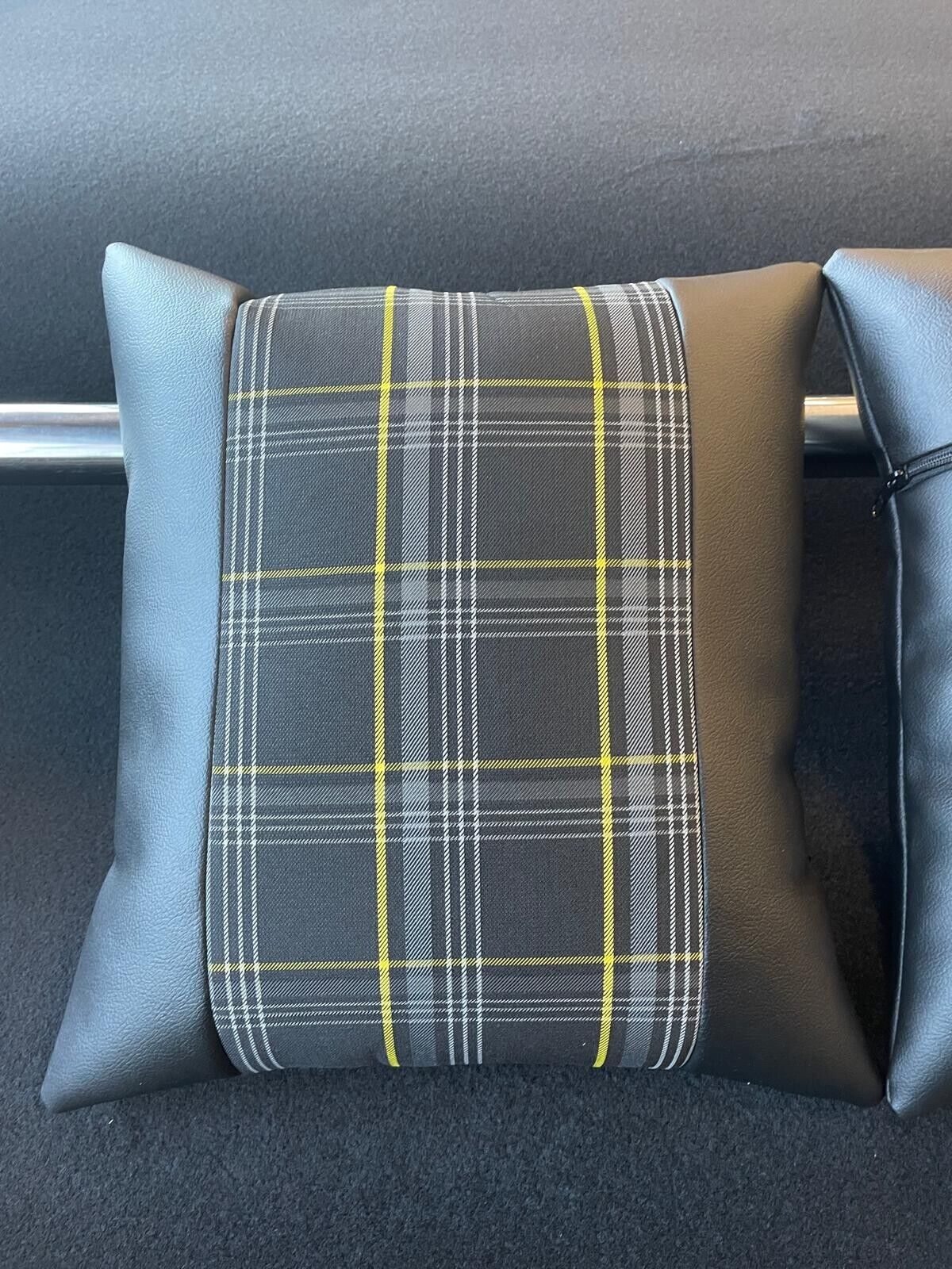 2x Scatter Cushions for Rock & Roll Beds (45cm x 45cm) GTI Tartan Yellow - Image 4