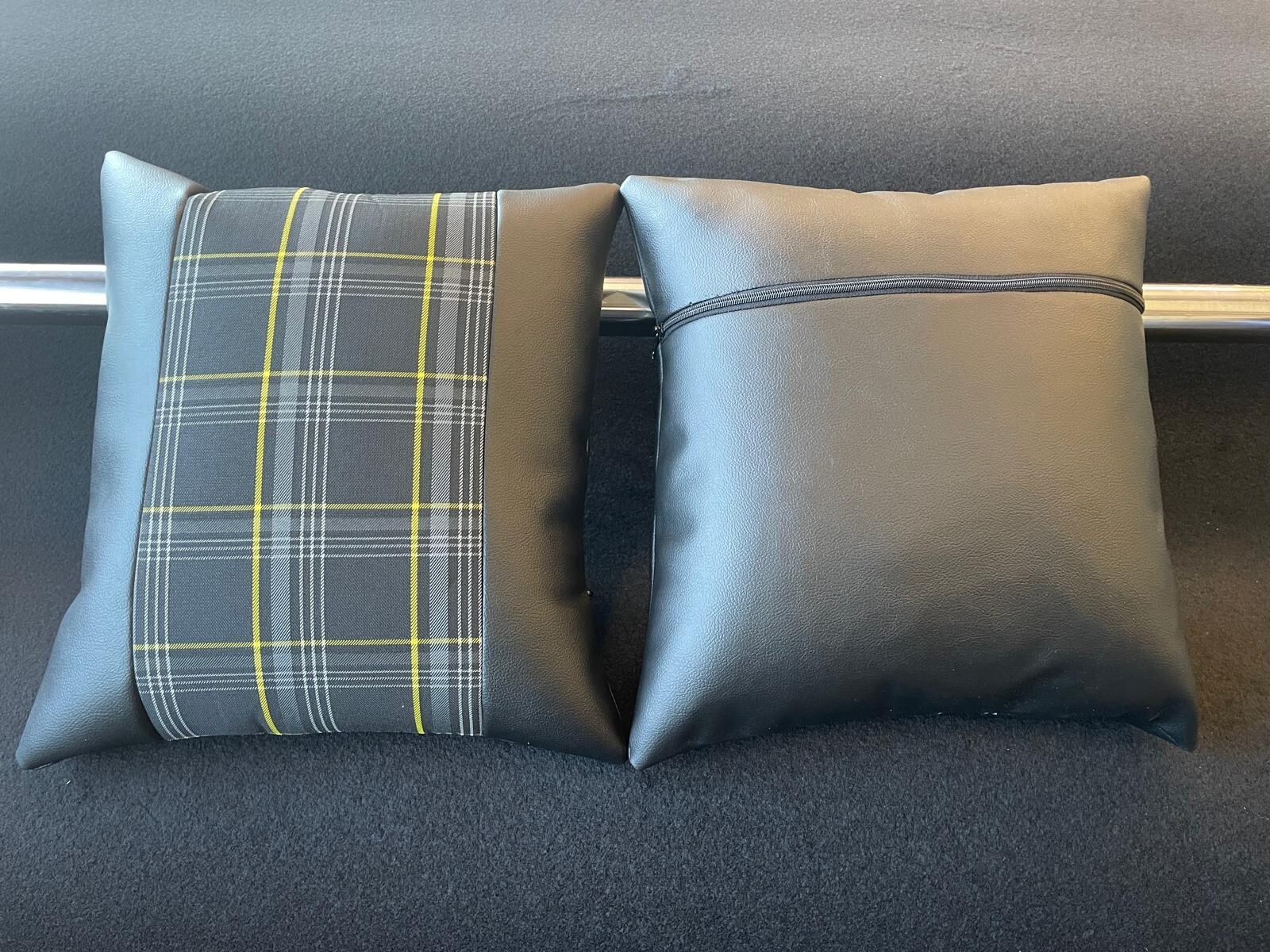 2x Scatter Cushions for Rock & Roll Beds (45cm x 45cm) GTI Tartan Yellow - Image 6