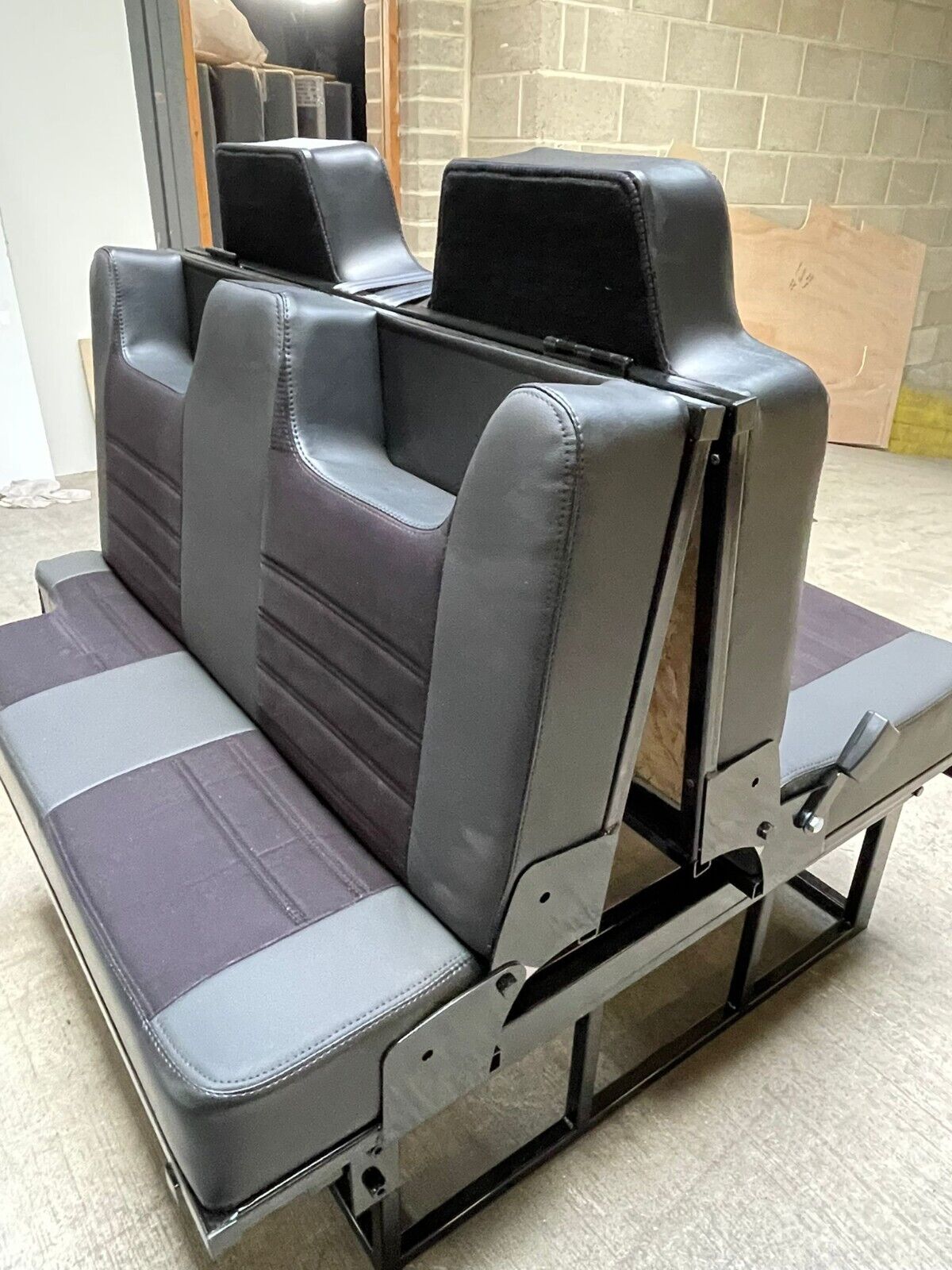 3/4 4PC Rock & Roll Bed. VW T4 T5 T6 Transit Vivaro Trafic Campervan (Alcantra) - Image 8