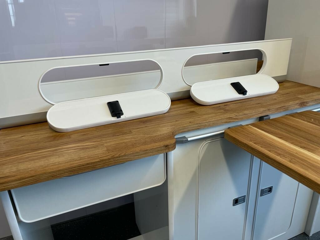 Assembled Ford Custom Vivaro Trafic Vito SWB Furniture Camper Pod OAK worktop - Image 5
