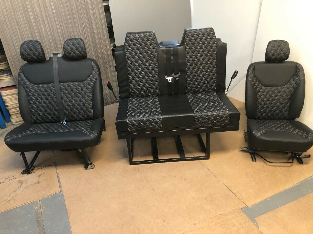 Vauxhall Vivaro, Trafic Rock and Roll Bed Seatbelts & 2+1 Matching Front Seats - Image 4