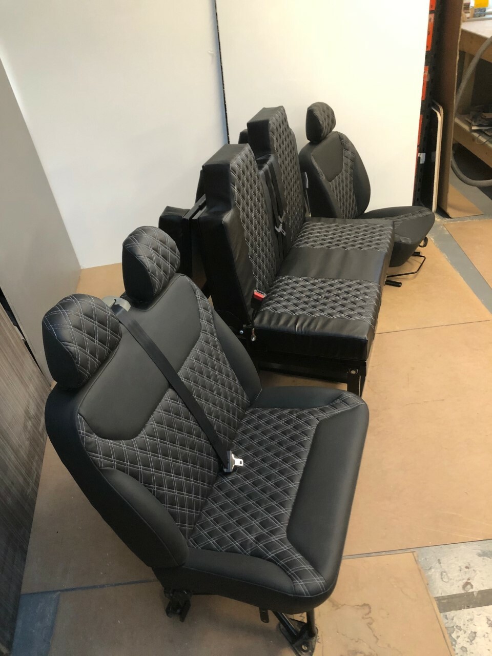 Vauxhall Vivaro, Trafic Rock and Roll Bed Seatbelts & 2+1 Matching Front Seats - Image 5