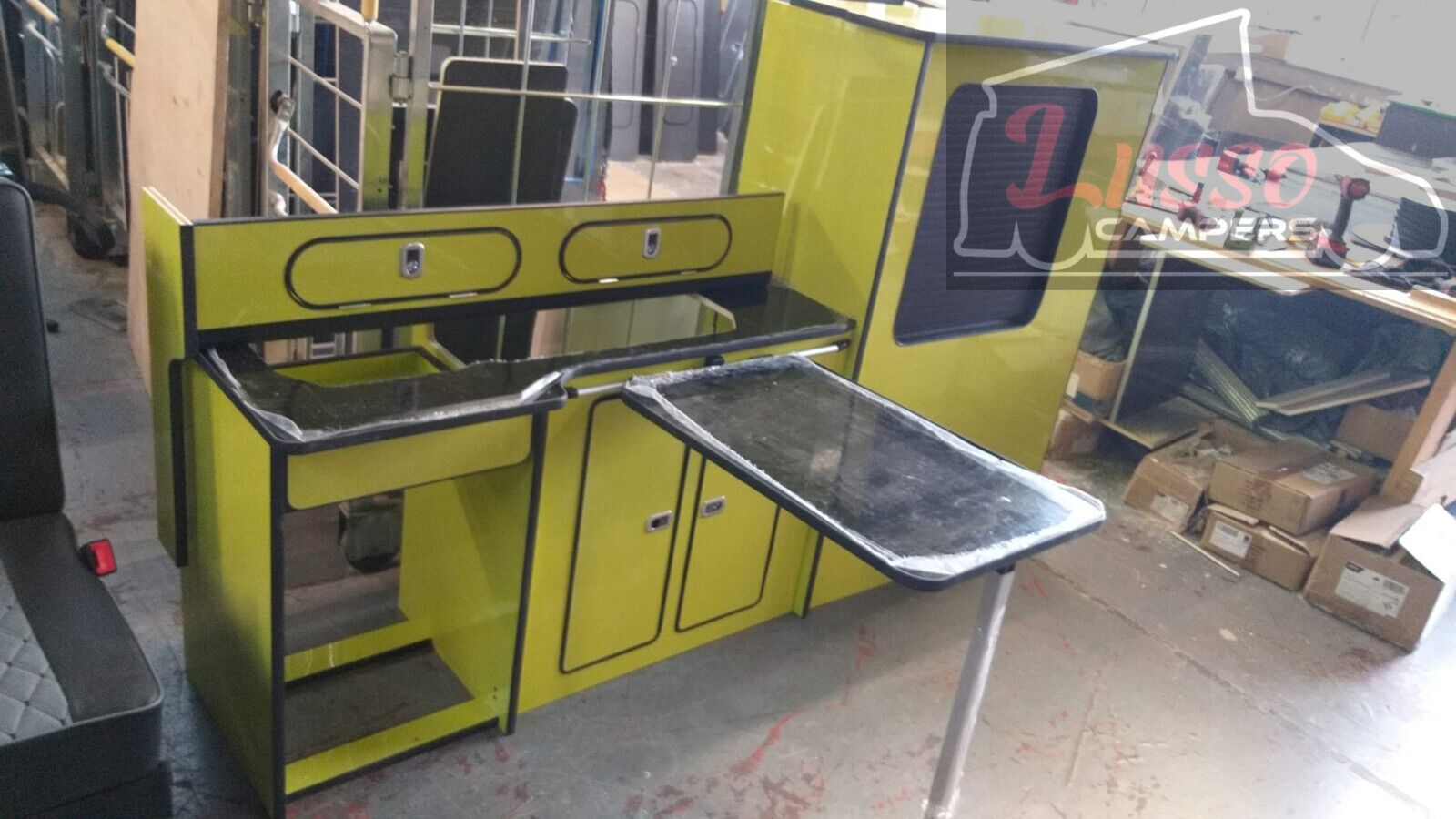 Yellow Camper van kitchen Renault Trafic Vauxhall Vivaro Nissan Primastar SWB!!