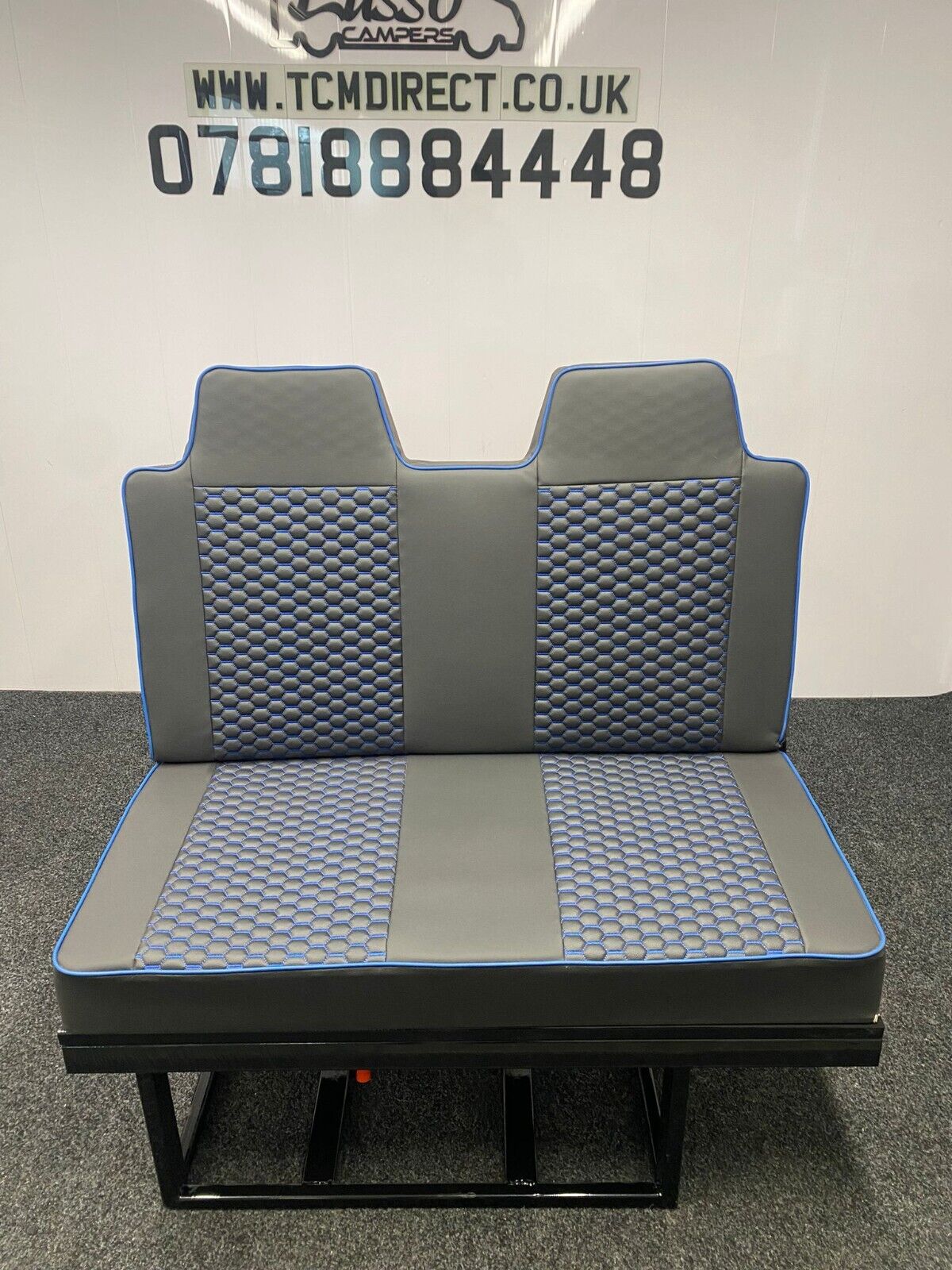 3/4 4PC Rock & Roll Bed. VW T4 T5 T6 Custom Vivaro Trafic Campervan (H Blue)