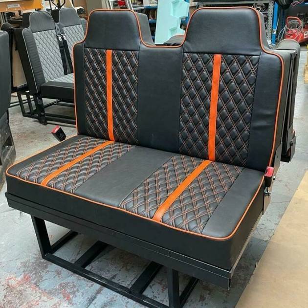 3/4 Rock & Roll Bed VW T4 T5 T6 Transit Vivaro Trafic Seatbelts Gas Strut ORANGE