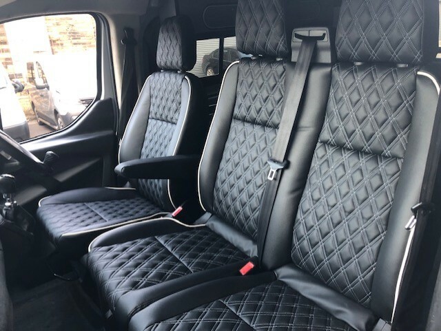 Ford Transit Custom 2+1 Front Seats & Rock Roll Bed Matching Bentley Upholstery - Image 12
