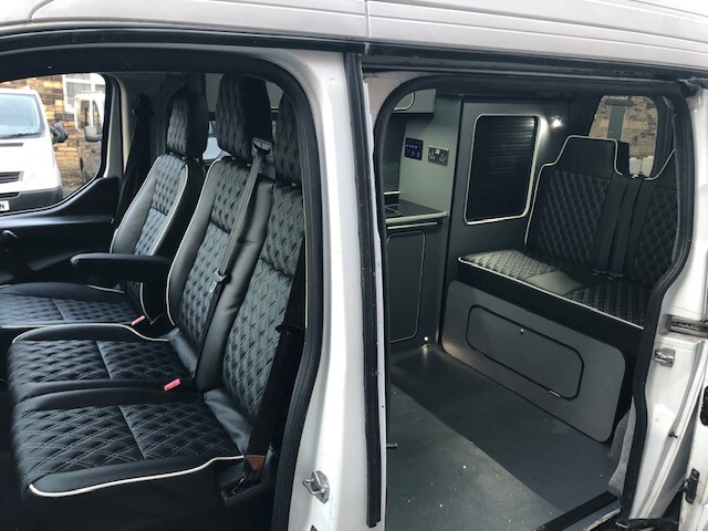 Ford Transit Custom 2+1 Front Seats & Rock Roll Bed Matching Bentley Upholstery - Image 13