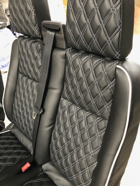 Ford Transit Custom 2+1 Front Seats & Rock Roll Bed Matching Bentley Upholstery - Image 6