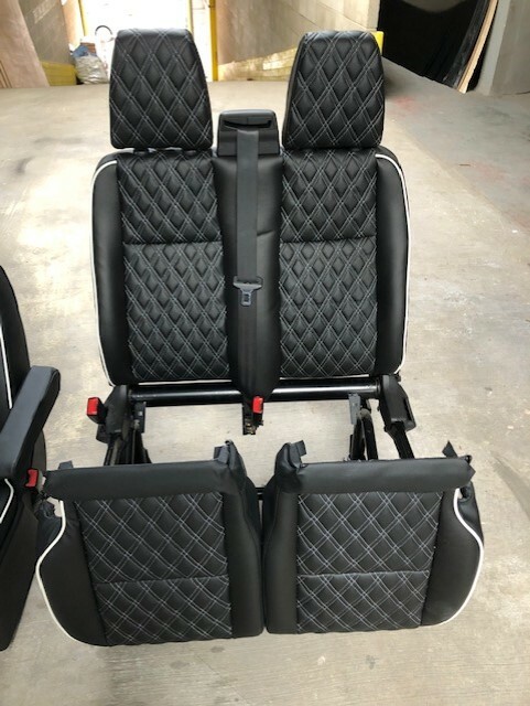 Ford Transit Custom 2+1 Front Seats & Rock Roll Bed Matching Bentley Upholstery - Image 7