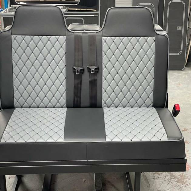 Rock & Roll Bed VW T4 T5 T6 Transit Vivaro Trafic Seatbelts Gas Strut GREY