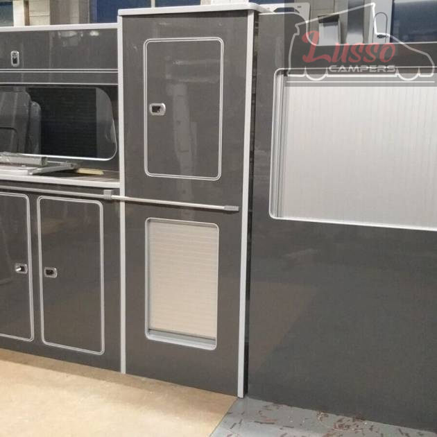 VW T5/T6 Transporter LWB kitchen furniture campervan motorhome Gloss Grey