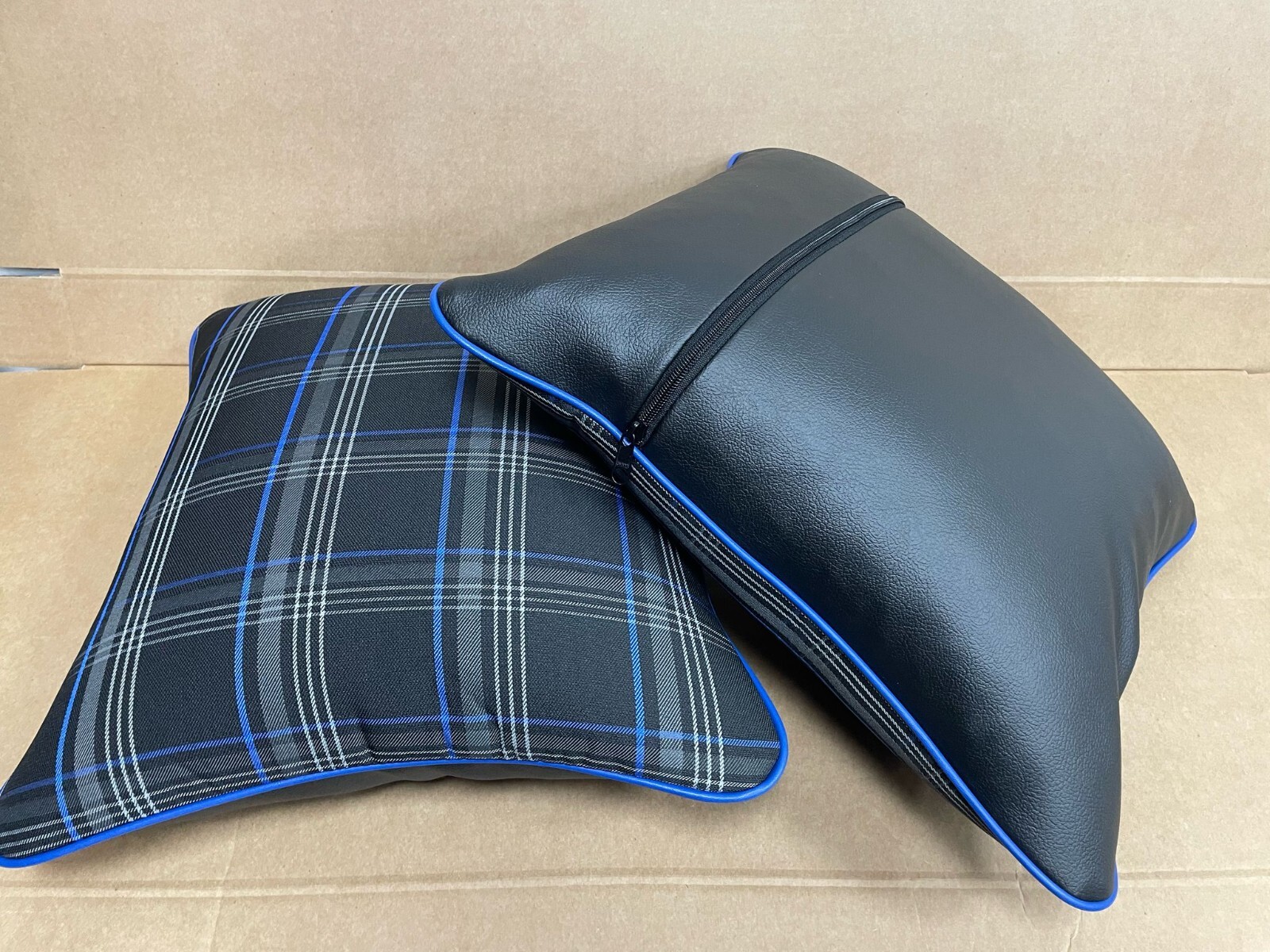 2x Scatter Cushions for Rock & Roll Beds (45cm x 45cm) GTI Tartan Blue - Image 5