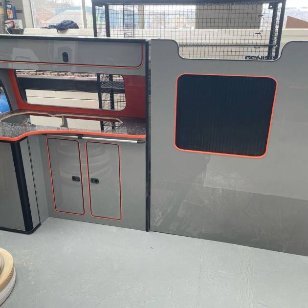 Assembled Furniture (Gloss Grey, Orange T) SWB - T4/T5/T6 Vivaro Custom Trafic