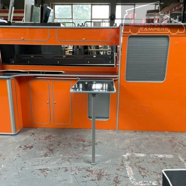GLOSS ORANGE T5 T6 VW Transporter LWB Kitchen Furniture For Camper Van