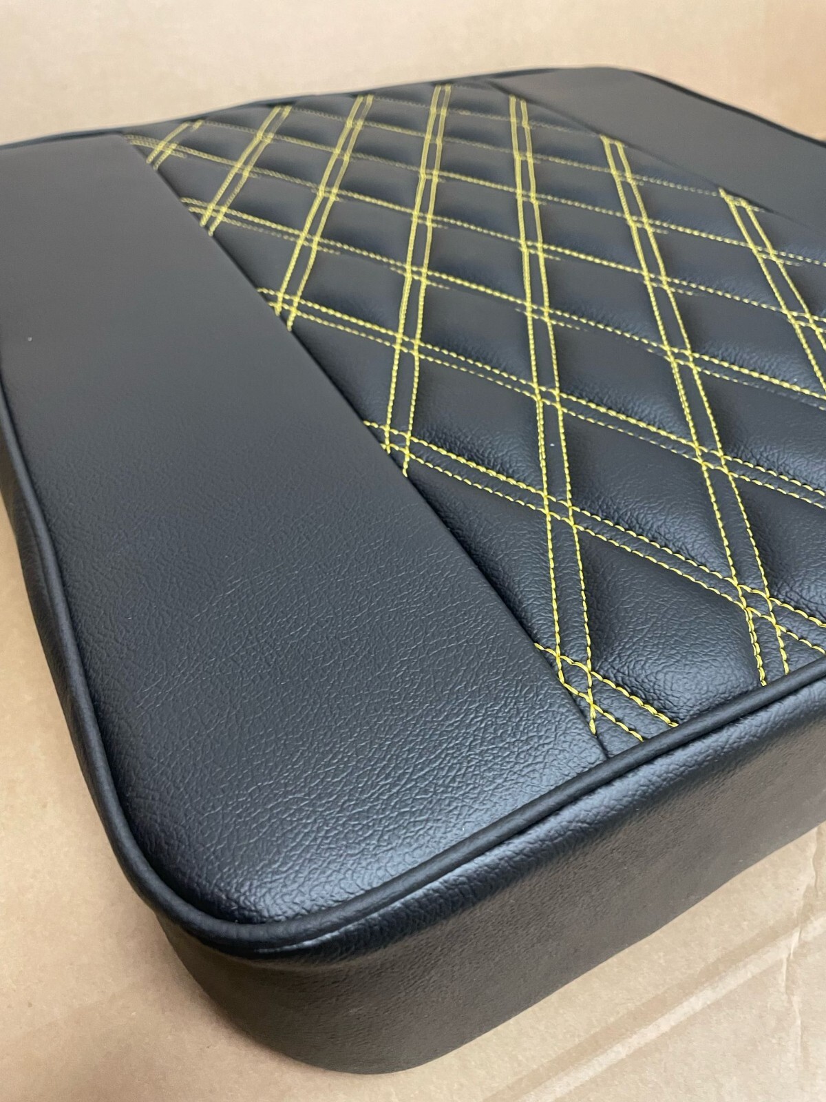 Potti Cushion for Thetford Porta Potti Box (47cm x 50cm) Double Diamond Yellow - Image 4