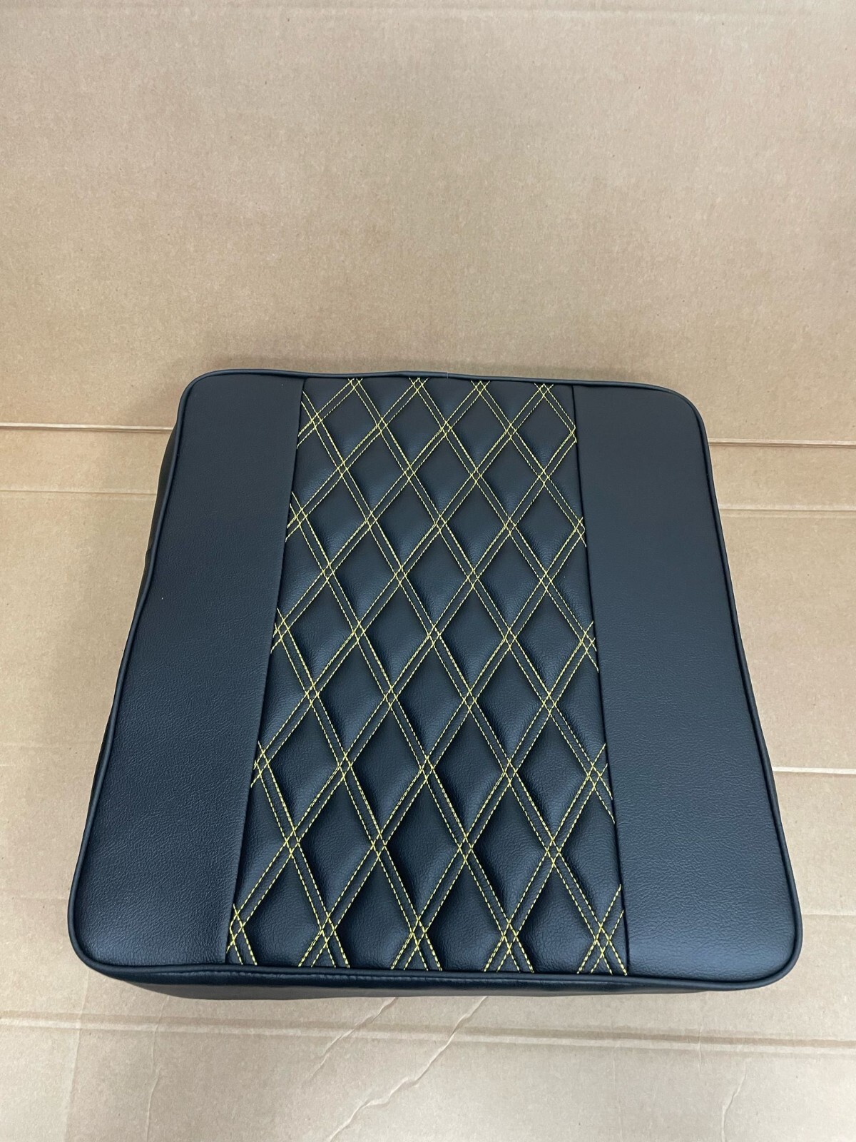 Potti Cushion for Thetford Porta Potti Box (47cm x 50cm) Double Diamond Yellow - Image 5