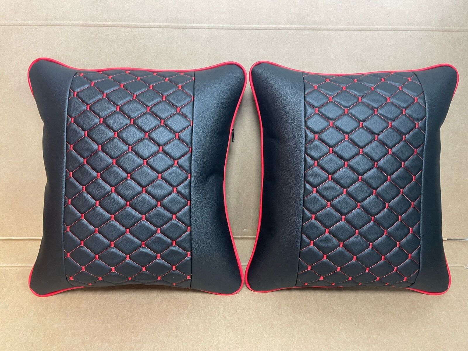 2x Scatter Cushions for Rock & Roll Beds (45cm x 45cm) Single Diamond Red - Image 3