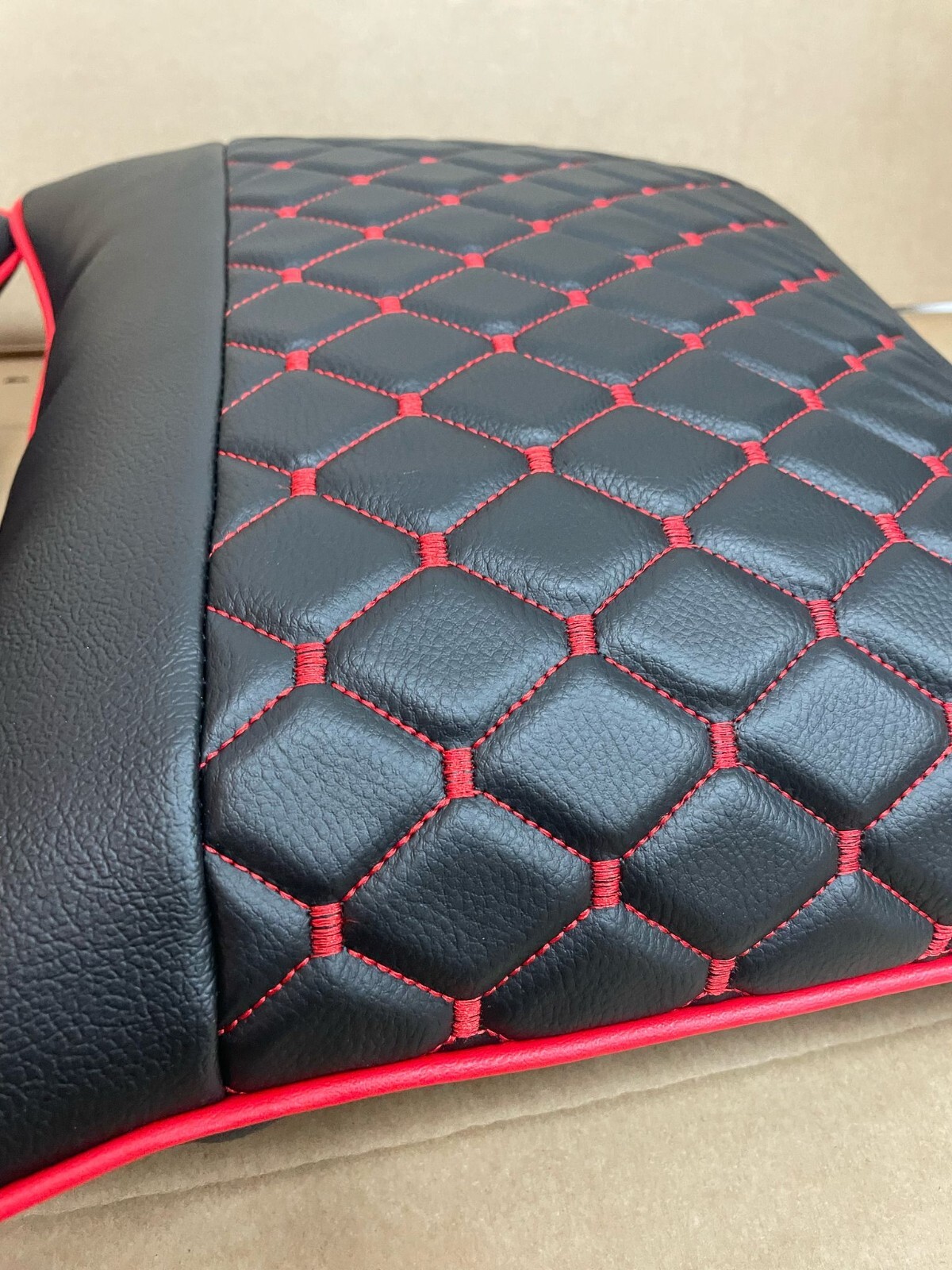 2x Scatter Cushions for Rock & Roll Beds (45cm x 45cm) Single Diamond Red - Image 4