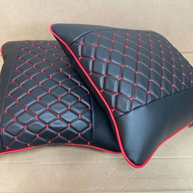 2x Scatter Cushions for Rock & Roll Beds (45cm x 45cm) Single Diamond Red