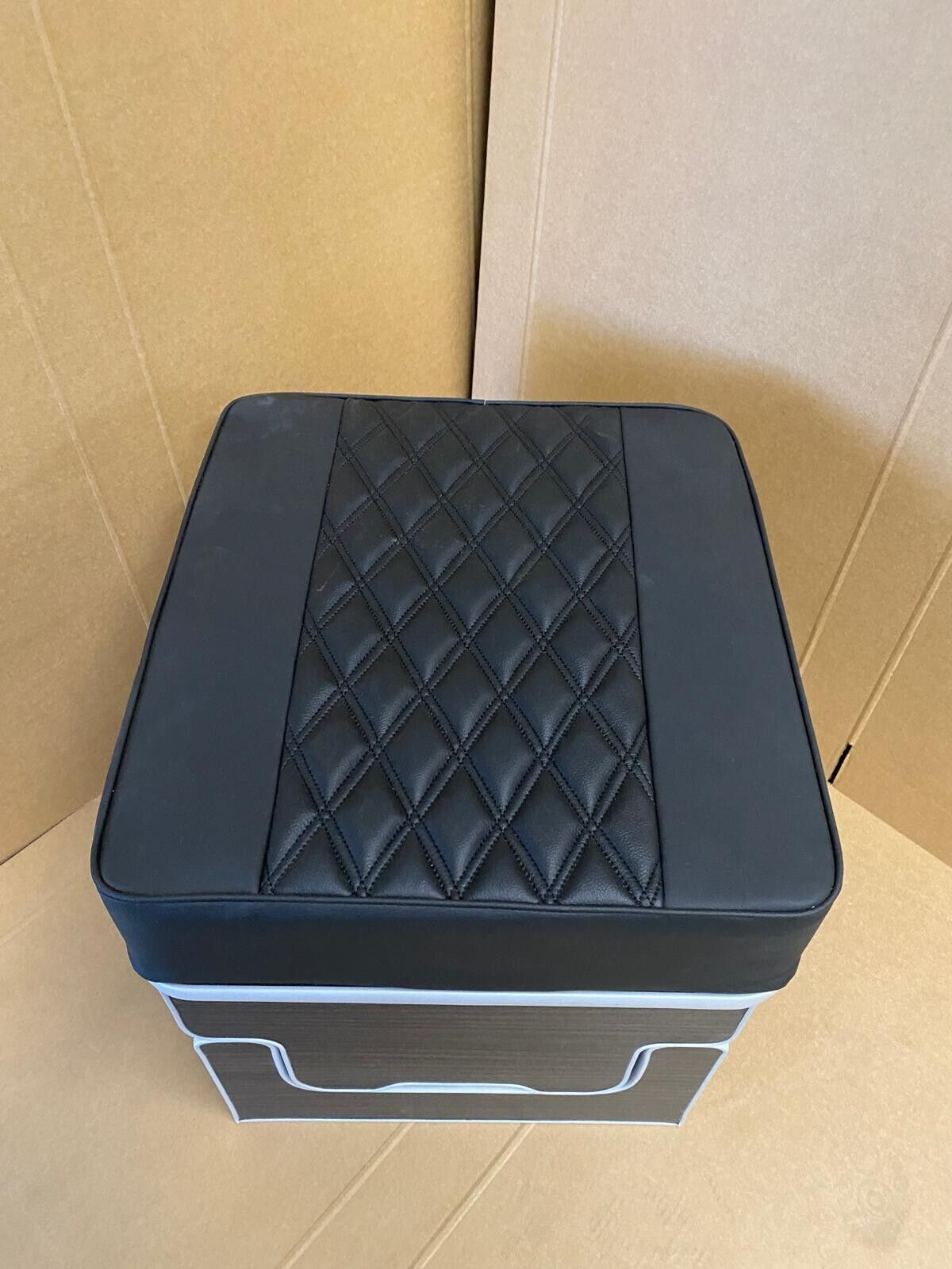 Potti Cushion for Thetford Porta Potti Box (47cm x 50cm) Double Diamond Black