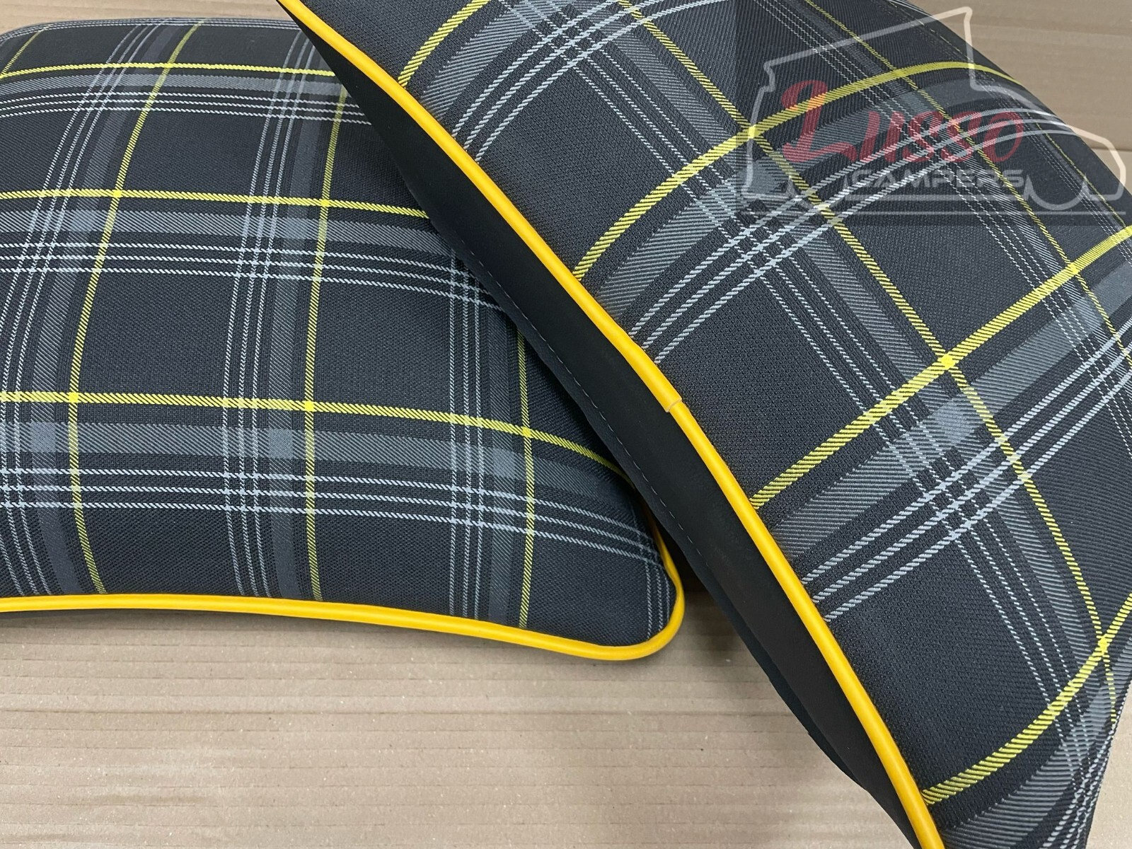 2x Scatter Cushions for Rock & Roll Beds (45cm x 45cm) GTI Tartan Yellow - Image 5