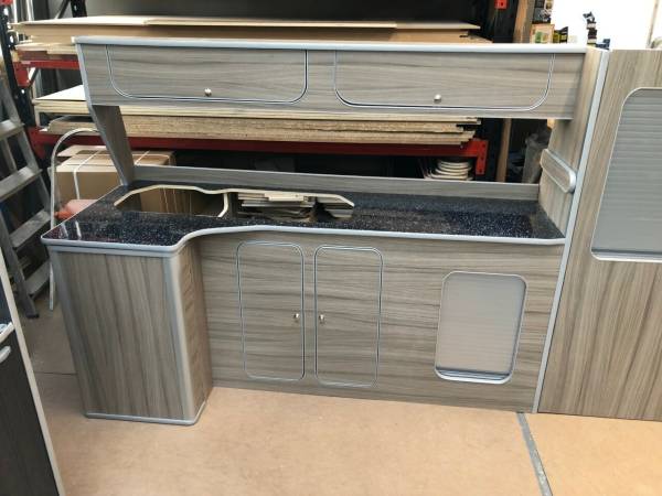 ASSEMBLED Camper Van Furniture VW Transporter T5 T6 LWB lightweight DRIFTWOOD - Image 3