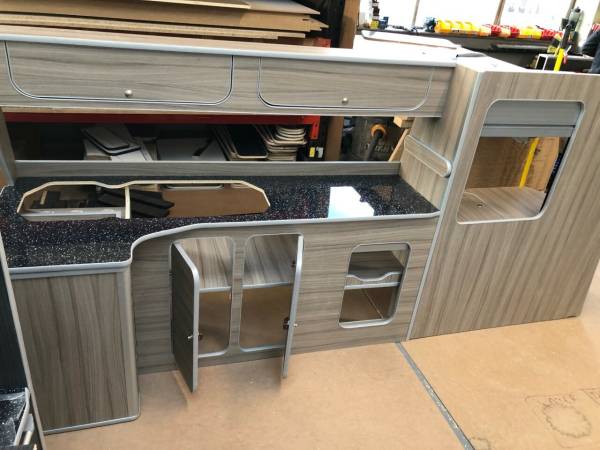 ASSEMBLED Camper Van Furniture VW Transporter T5 T6 LWB lightweight DRIFTWOOD - Image 6