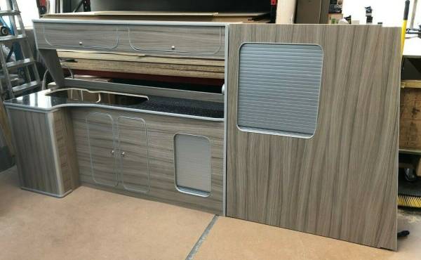 ASSEMBLED Camper Van Furniture VW Transporter T5 T6 LWB lightweight DRIFTWOOD