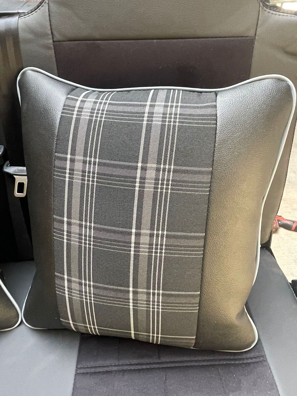2x Scatter Cushions for Rock & Roll Beds (45cm x 45cm) GTI Tartan Grey - Image 4