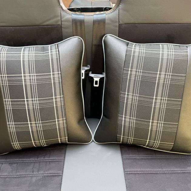 2x Scatter Cushions for Rock & Roll Beds (45cm x 45cm) GTI Tartan Grey