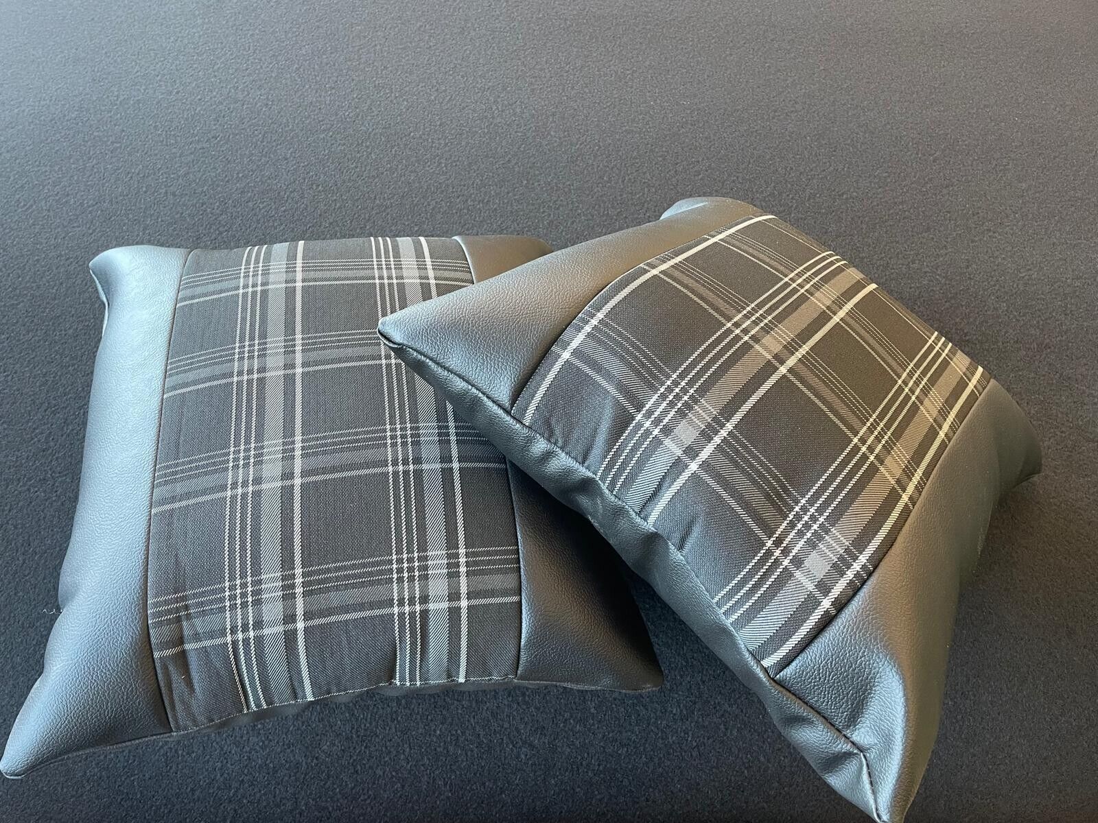 2x Scatter Cushions for Rock & Roll Beds (45cm x 45cm) GTI Tartan Grey - Image 9