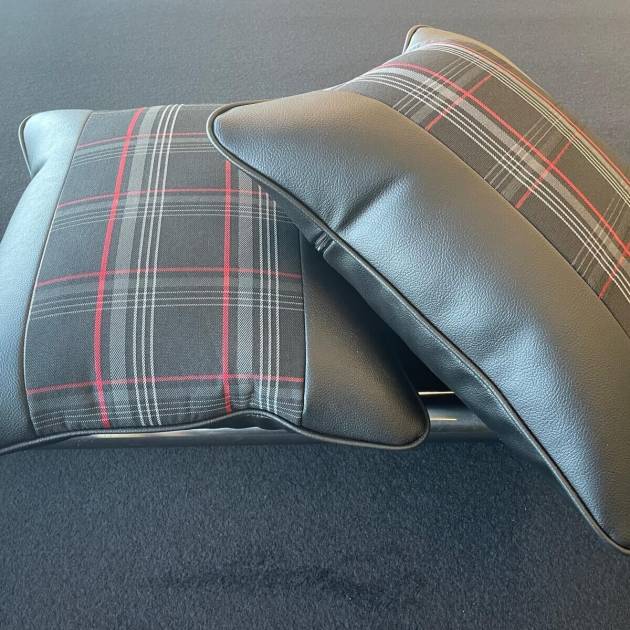2x Scatter Cushions for Rock & Roll Beds (45cm x 45cm) GTI Tartan Red