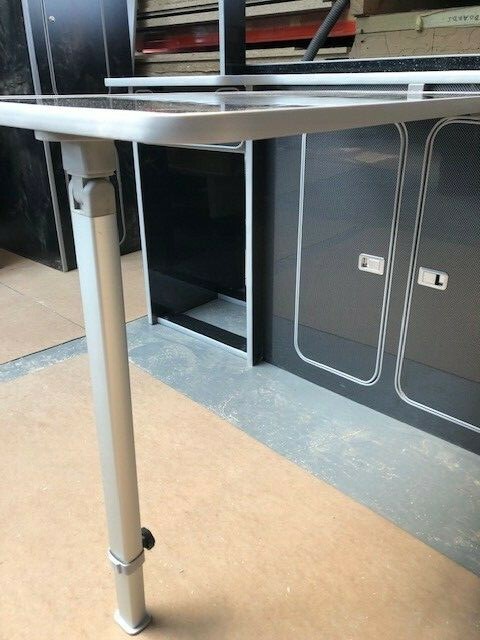 Assembled Custom Vivaro Trafic SWB GLOSS CARBON FIBRE Furniture Camper Van Units - Image 13