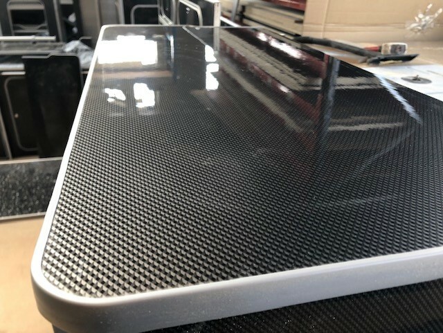 Assembled Custom Vivaro Trafic SWB GLOSS CARBON FIBRE Furniture Camper Van Units - Image 5