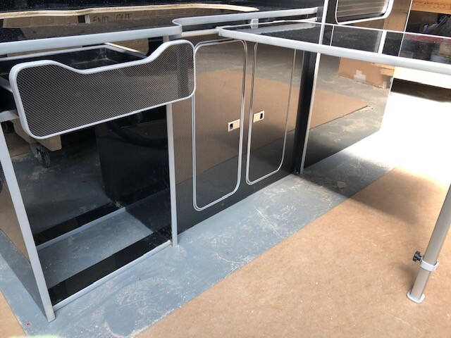 Assembled Custom Vivaro Trafic SWB GLOSS CARBON FIBRE Furniture Camper Van Units - Image 6