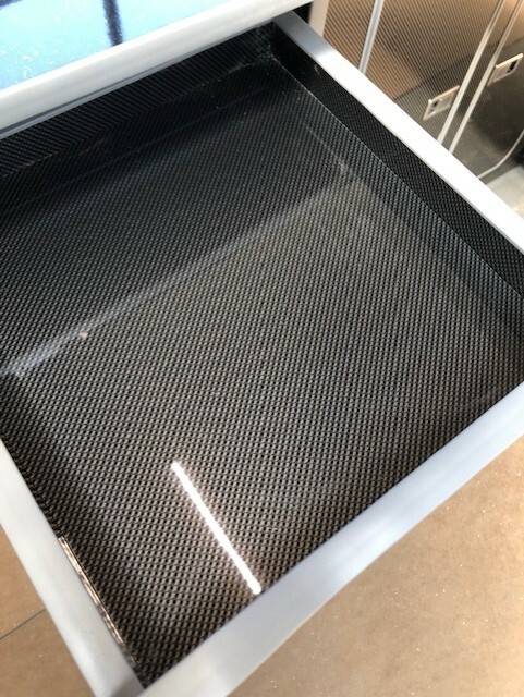 Assembled Custom Vivaro Trafic SWB GLOSS CARBON FIBRE Furniture Camper Van Units - Image 8