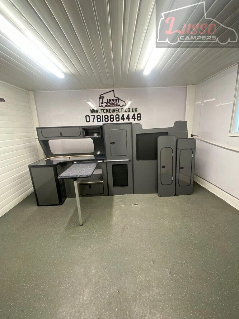 VW T5/T6 Transporter LWB kitchen furniture campervan motorhome Gloss Grey
