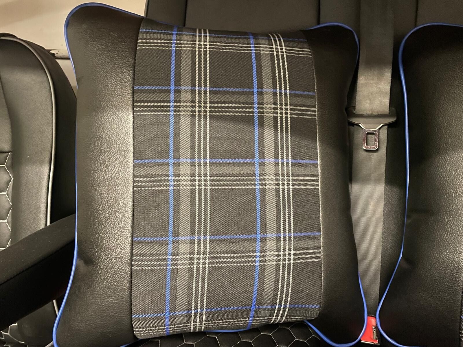 2x Scatter Cushions for Rock & Roll Beds (45cm x 45cm) GTI Tartan Blue - Image 4