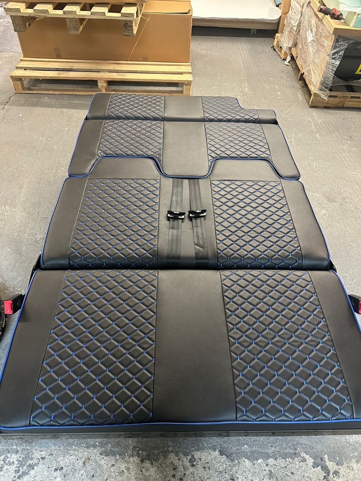 3/4 4PC Rock & Roll Bed. VW T4 T5 T6 Custom Vivaro Trafic Campervan (D Blue) - Image 14