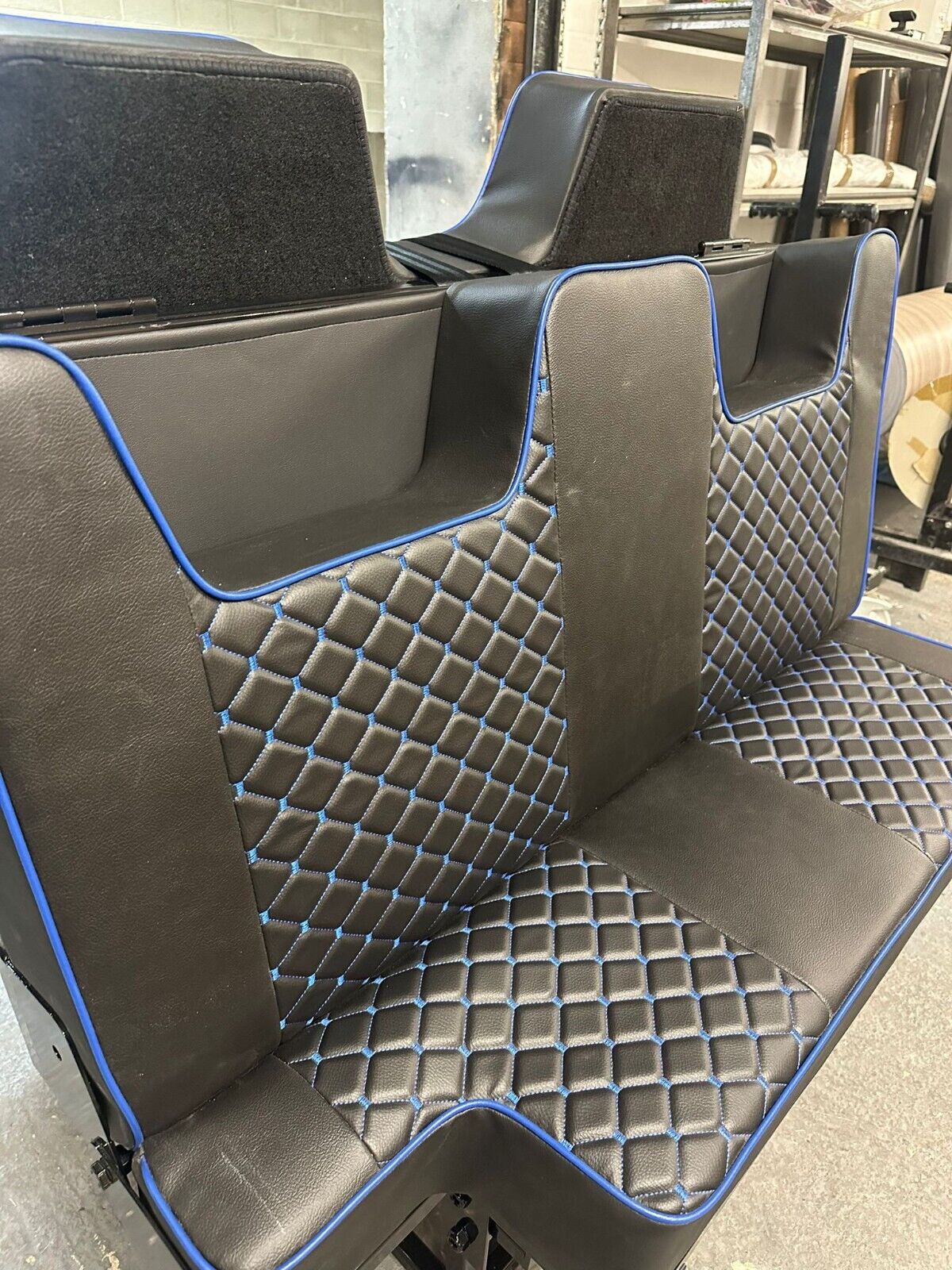 3/4 4PC Rock & Roll Bed. VW T4 T5 T6 Custom Vivaro Trafic Campervan (D Blue) - Image 5