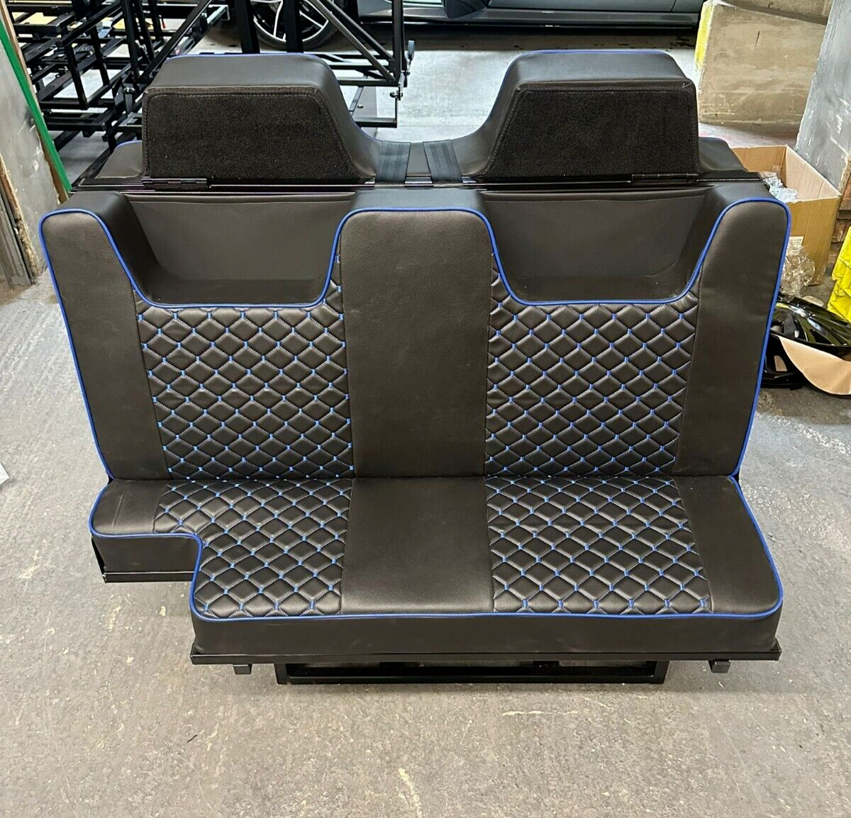 3/4 4PC Rock & Roll Bed. VW T4 T5 T6 Custom Vivaro Trafic Campervan (D Blue) - Image 7