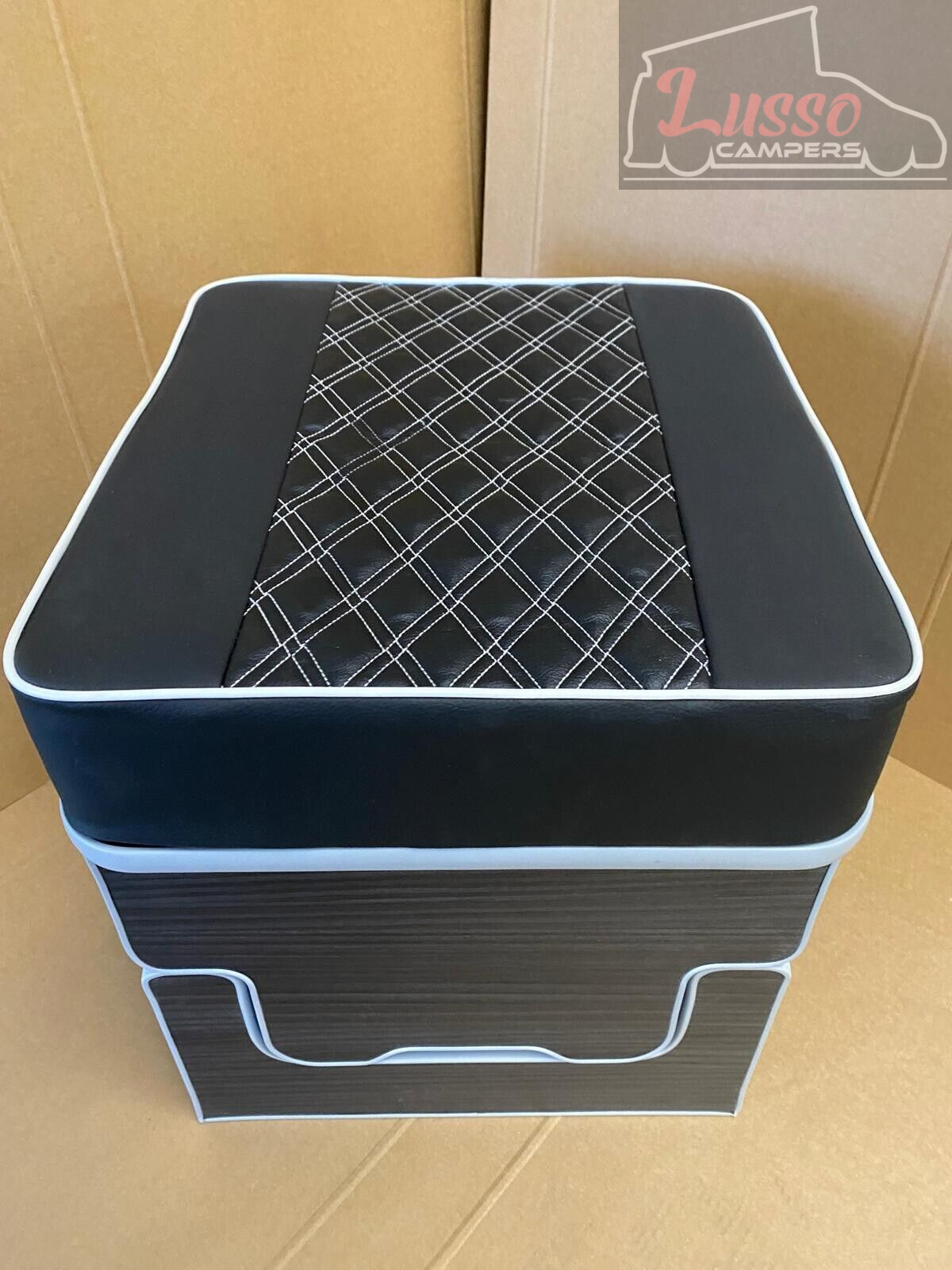 Lusso Campers Potti Cushion For Thetford Porta Potti – Double Diamond Grey (47cm X 50cm)